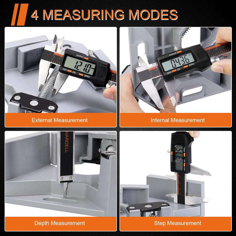 HARDELL Digitaler Messschieber 150mm mit grossem LCD-Bildschirm, Messwerkzeug mit Automatischer Absc