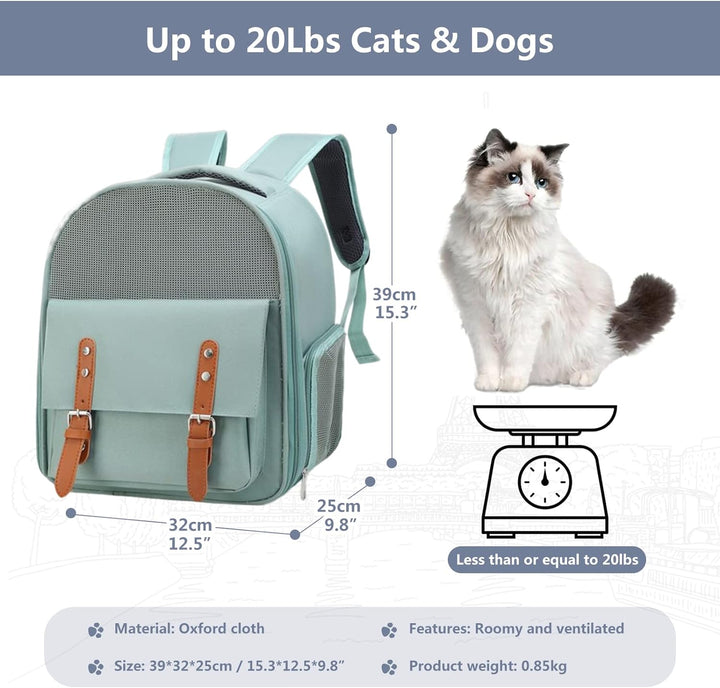 PETCUTE Hunderucksack bis 8kg,Haustier Hunde Katzen Rucksack mit Innerer Sicherheitsleine,Atmungsakt