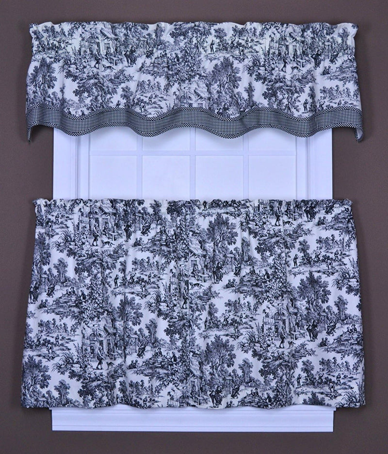 Ellis Curtain Victoria Park Toile Vorhänge, 172 x 76 cm, Schwarz 68 x 30 Tier Schwarz, 68 x 30 Tier