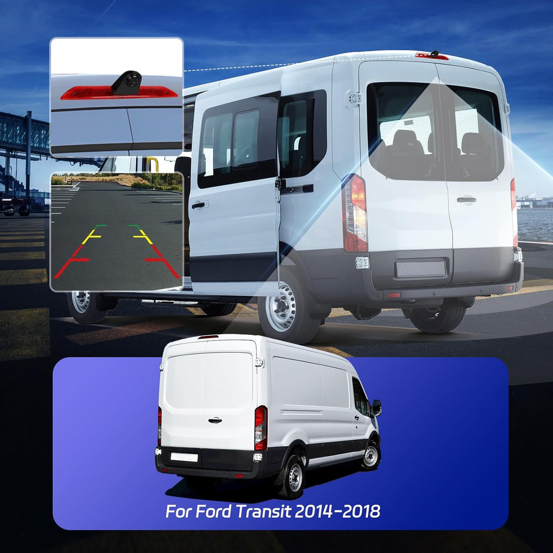 SIXWIN 720P Rückfahrkamera mit Bremsleuchte, Kamera Bremslicht für Ford Transit 2014-2018,140° Weitw