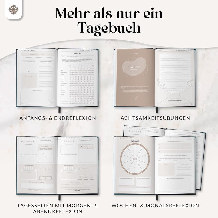 LEBENSKOMPASS® 5 Minuten Achtsamkeitstagebuch “MIND” 5 Minuten Tagebuch für mehr Dankbarkeit, Achtsa