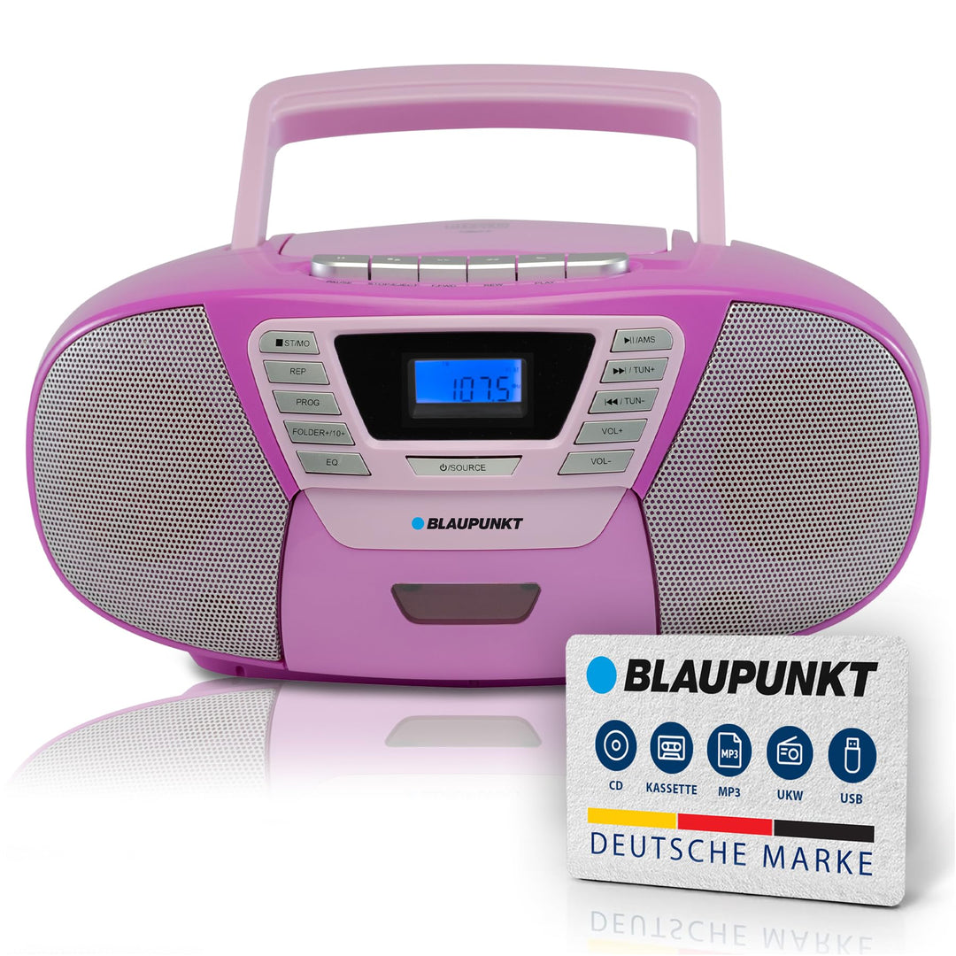 Blaupunkt B 120 VL tragbarer Kinder CD Player mit Bluetooth | Kassettenfach | Hörbuch Funktion | - m