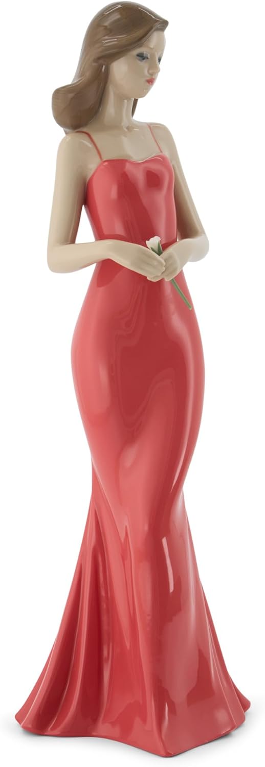 NAO Figur Die Eleganz von Einer Rose, Frau aus Porzellan Geblümt, Geblümt
