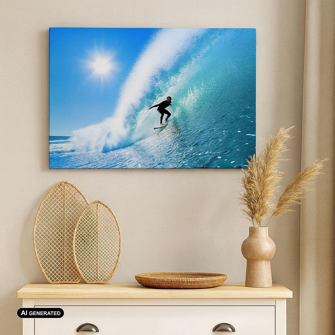 Bilder auf Leinwand 100x70cm Leinwandbild Windsurfing strand ozean spass Gross Wanddeko Bild Schlafz