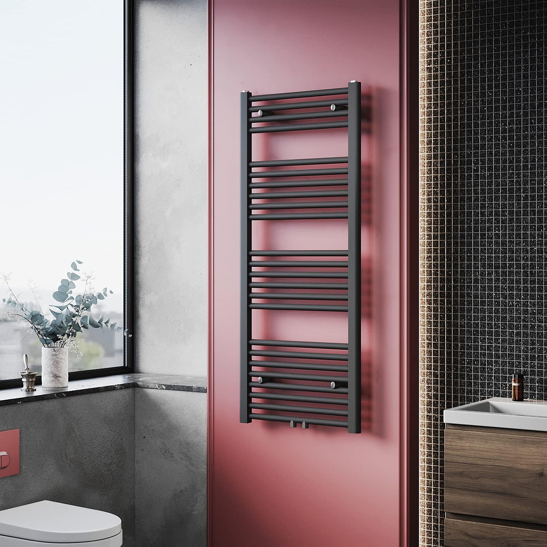 ELEGANT Badheizkörper 1200 x 500mm handtuchheizkörper anthrazit vertikal Design Heizkörper Bad Hantu