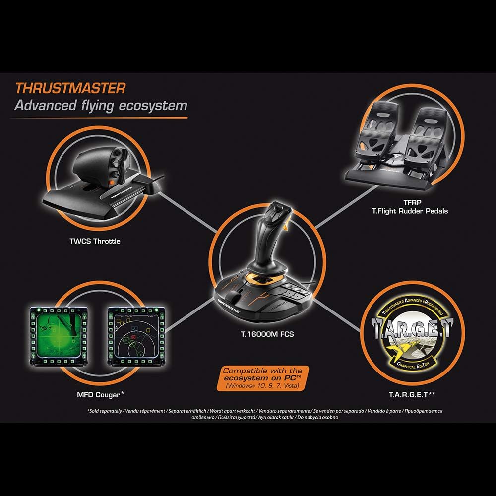 Thrustmaster T16000M FCS Flight Pack - Joystick, Throttle und Rudder Pedals für PC