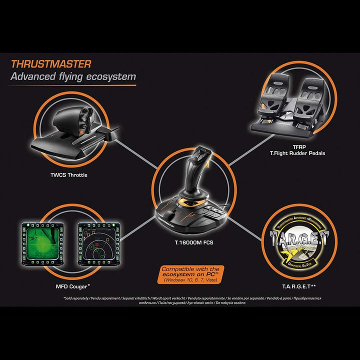 Thrustmaster T16000M FCS Flight Pack - Joystick, Throttle und Rudder Pedals für PC
