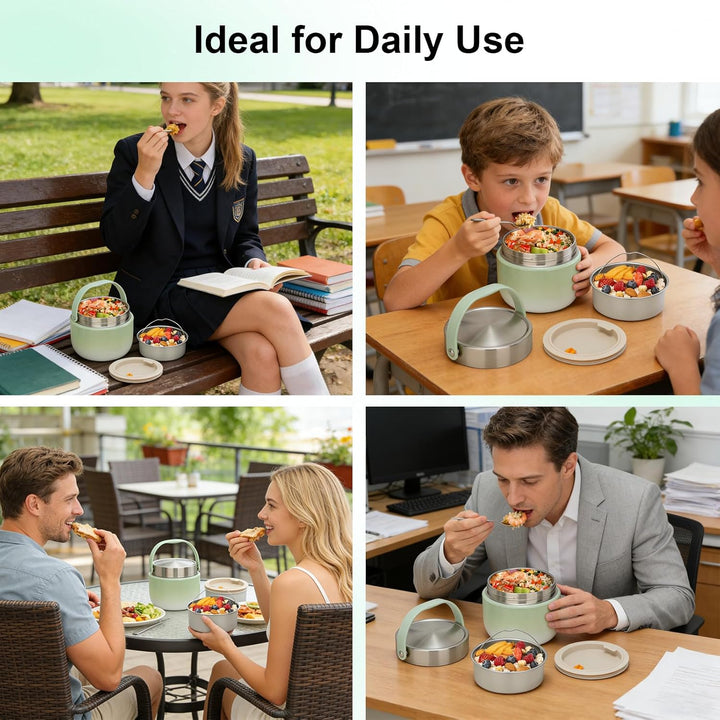 VINATO Thermobehälter für Essen 1200ml | Edelstahl Thermo Lunchbox mit Deckel, Warmhaltebehälter Erw