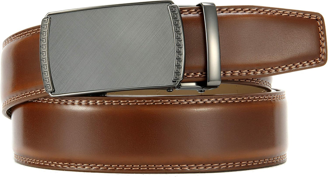 CHAOREN Gürtel Herren, Automatik Ledergürtel Herren 35mm ohne Löcher Taille 80-90cm (Gesamtlänge 105