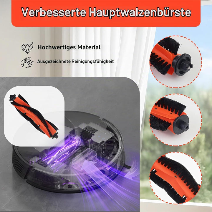 MS1 MAX Zubehör für MONSGA MS1 MAX Staubsauger, Enthält 1 Hauptbürste, 4 Seitenbürsten, 4 Wischtüche