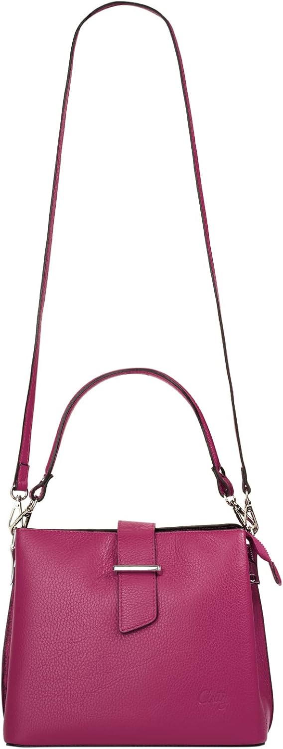 Handtasche Echt Leder Damen Made in Italy, Tragetasche, Umhängetasche, Abendtasche aus Leder 021791