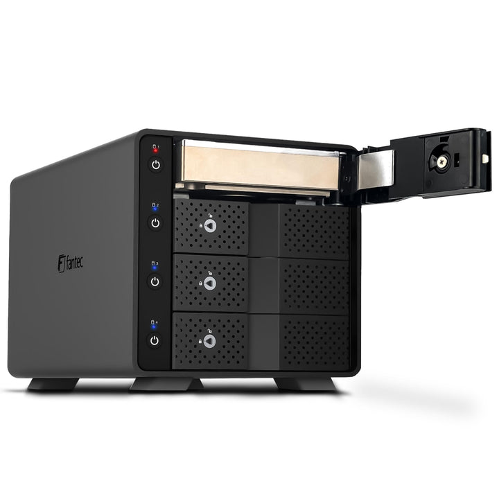 FANTEC MB-X4U31 4fach USB3.2 Gen2 Festplattengehäuse für 4X SATA 3,5/2,5 Zoll SSDs und HDDs, Transfe