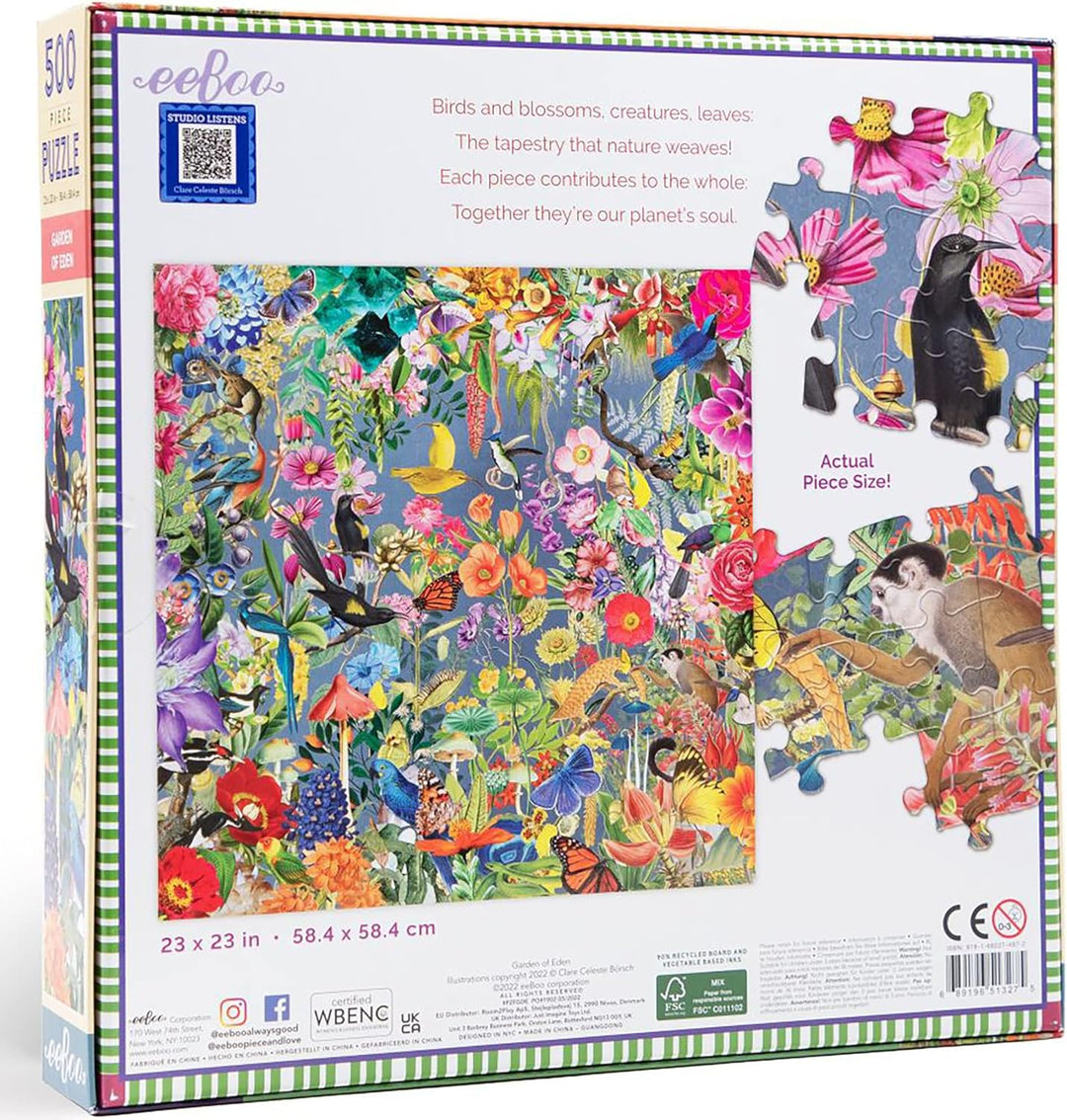 eeBoo - Puzzle 500 pcs - Garden of Eden - (EPZFGDE