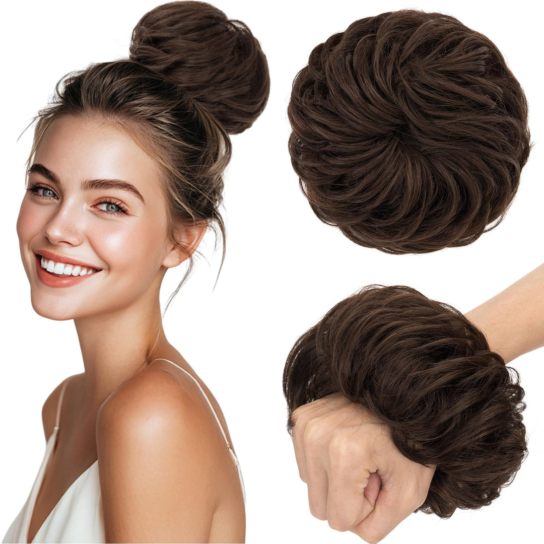 Benehair Scrunchies Hochsteckfrisur, 45g Gemischtes Haar Haargummi Hochsteckfrisuren, Perücke Echtha