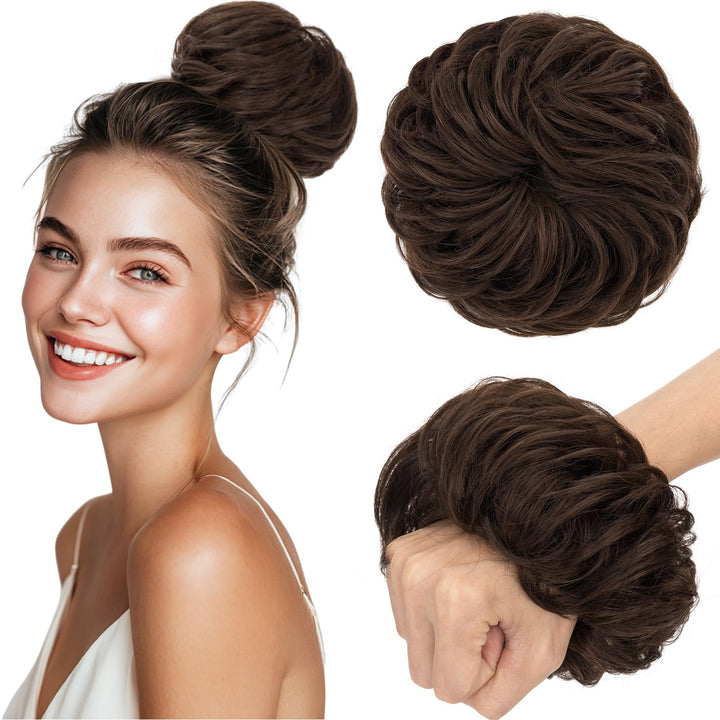Benehair Scrunchies Hochsteckfrisur, 45g Gemischtes Haar Haargummi Hochsteckfrisuren, Perücke Echtha
