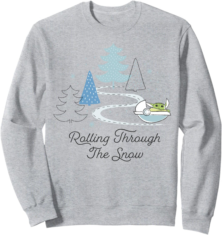 Star Wars Christmas The Child Rolling Through The Snow Sweatshirt