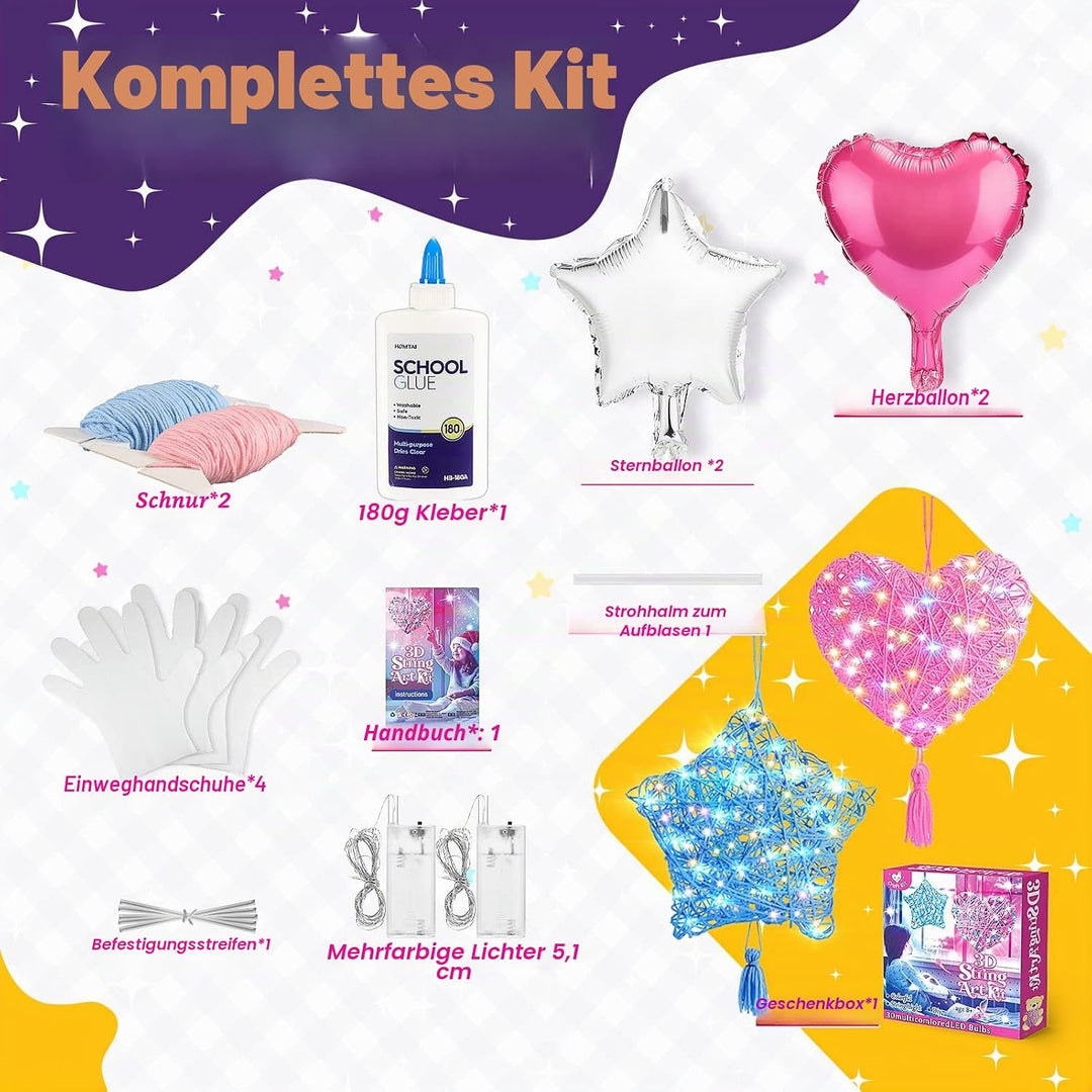 Tesoyzii Basteln Mädchen 8 9 10 11 12 Jahre, Geschenk Mädchen 8-12 Jahre 3D String Art Kit Spielzeug