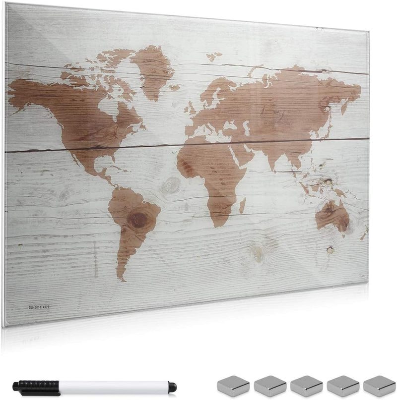 Navaris Magnettafel Memoboard aus Glas - Magnetwand 60x40 cm zum Beschriften - Magnetische Tafel ink