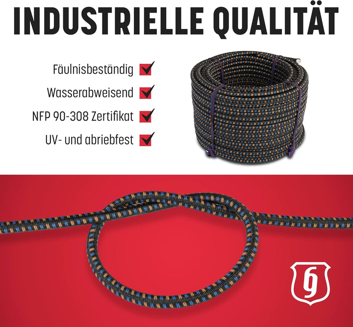 MAGMA Elastisches Seil Bungee-Seil für Schwimmbadabdeckungen 8mm, 25m. Gummiseil für Schwimmbad, Ang