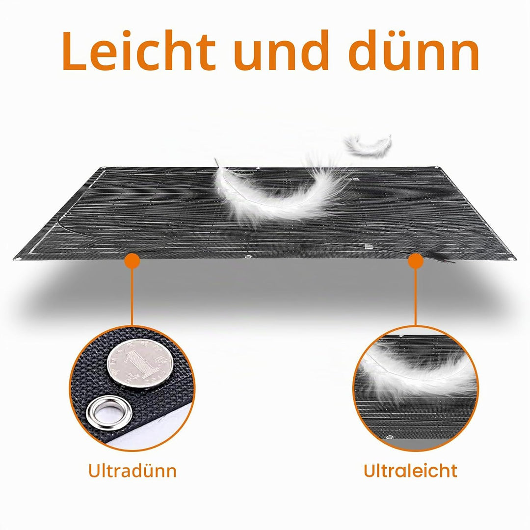 200W 12V Solarpanel Flexibel 2x100W 18V ETFE Monokristallin Solarmodul für 12V/24V Batterien Marine