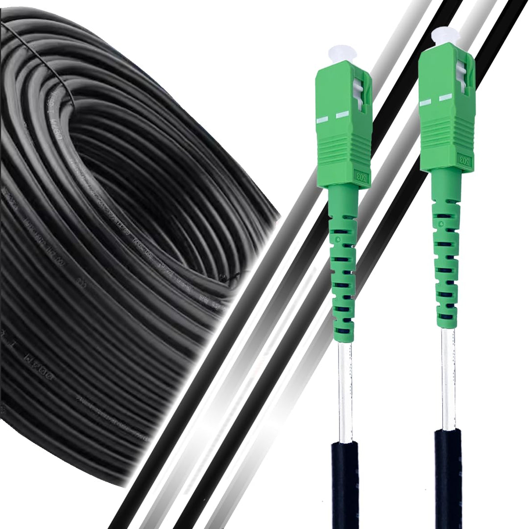 Elfcam® - 50m LWL Glasfaser-Kabel SC/APC auf SC/APC Stecker 5,0mm, Simple Singlemode 9/125μm OS2, Pa