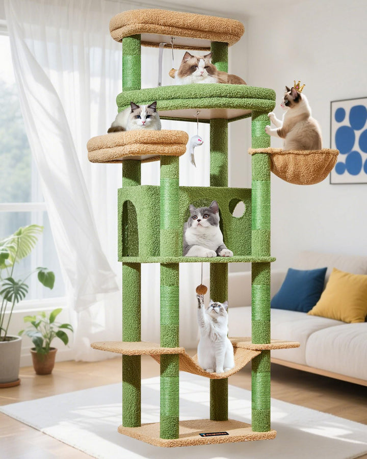 Taoqimiao 180CM Kratzbaum Gross XXL, Katzenbaum Grosse Katzen Stabil kratzbaum Maine Coon mit Katzen