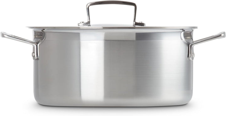 Le Creuset Bratentopf aus 3-ply Edelstahl mit Deckel, Ø 24 cm, Für alle Herdarten inkl. Induktion ge