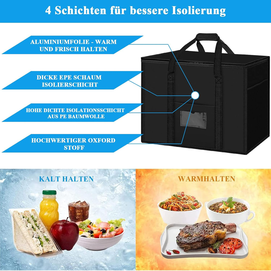 Beautyshow 40L Gross Kühltasche, Wiederverwendbare Einkaufstasche, Dauerhaft Isoliertasche mit Netzt