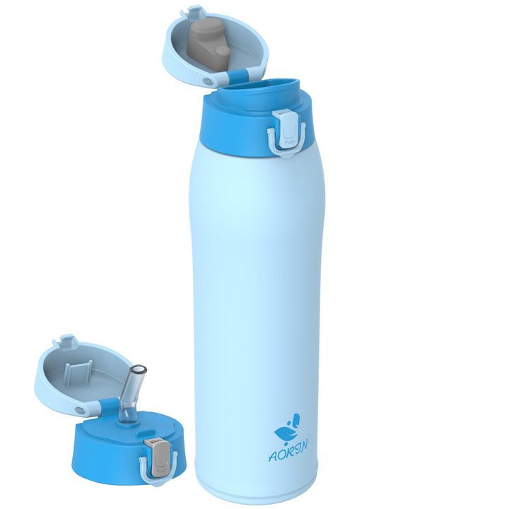 AORIN Trinkflasche Edelstahl Isolierflasche Thermosflasche 500/750/950ml | 2 auslaufsichere Deckel m