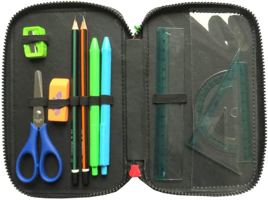 CoolPack XXL Federtasche, federmäppchen Junge, Federmappe Federmäppchen gross 44-teilig mit Aufnäher