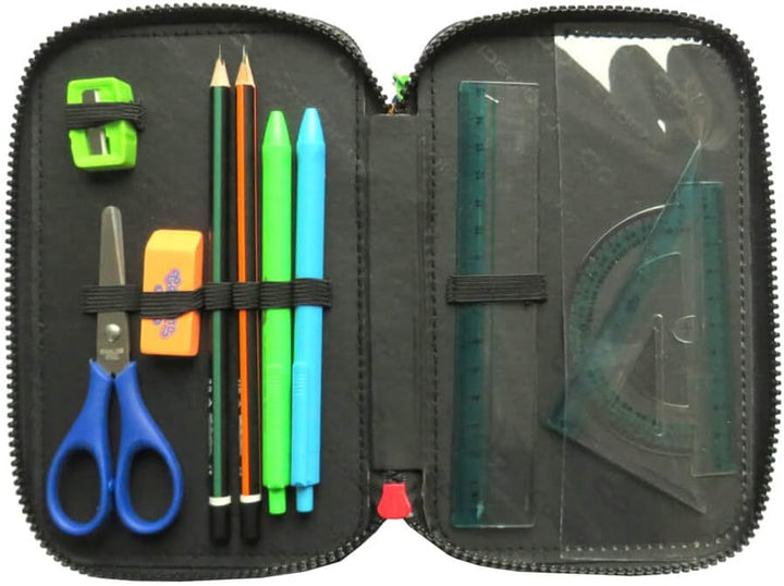 CoolPack XXL Federtasche, federmäppchen Junge, Federmappe Federmäppchen gross 44-teilig mit Aufnäher