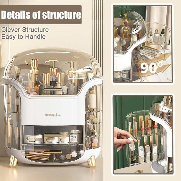 Make Up Aufbewahrung Cosmetic Organizer Kosmetik Schminktisch mit Deckel Schubladen Grosse Kapazität