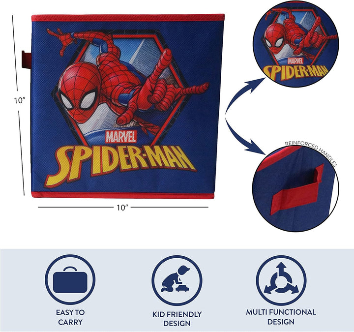 Idea Nuova Marvel Spiderman Aufbewahrungswürfel, zusammenklappbar, Blau, Spiderman