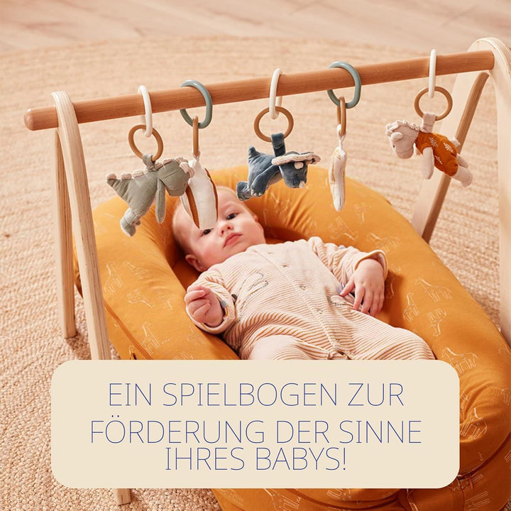 NOUKIE'S - Krabbelbogen aus Naturholz - einfacher Aufbau und Transport - Stimuliert die Sinne von Ge