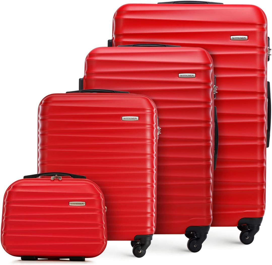 WITTCHEN Reisekoffer 4er Koffer-Set Rollkoffer Trolley Handgepäck Hartschale aus ABS mit 4 Spinner-R
