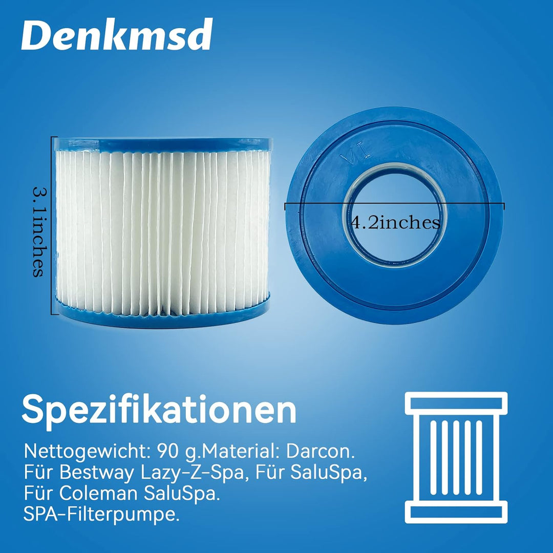 Filterkartuschen VI für Bestway Pool Filter, Filter Cartridge VI für Miami, Vegas, Monaco, Ersatzfil