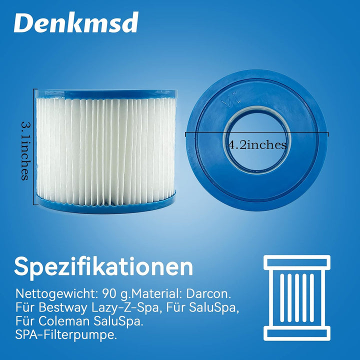 Filterkartuschen VI für Bestway Pool Filter, Filter Cartridge VI für Miami, Vegas, Monaco, Ersatzfil