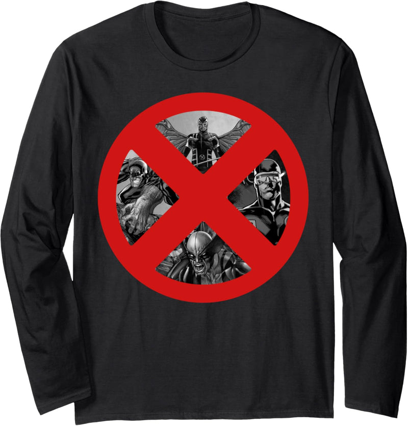 Marvel X-Men Cyclops Wolverine Beast Archangel Logo Langarmshirt