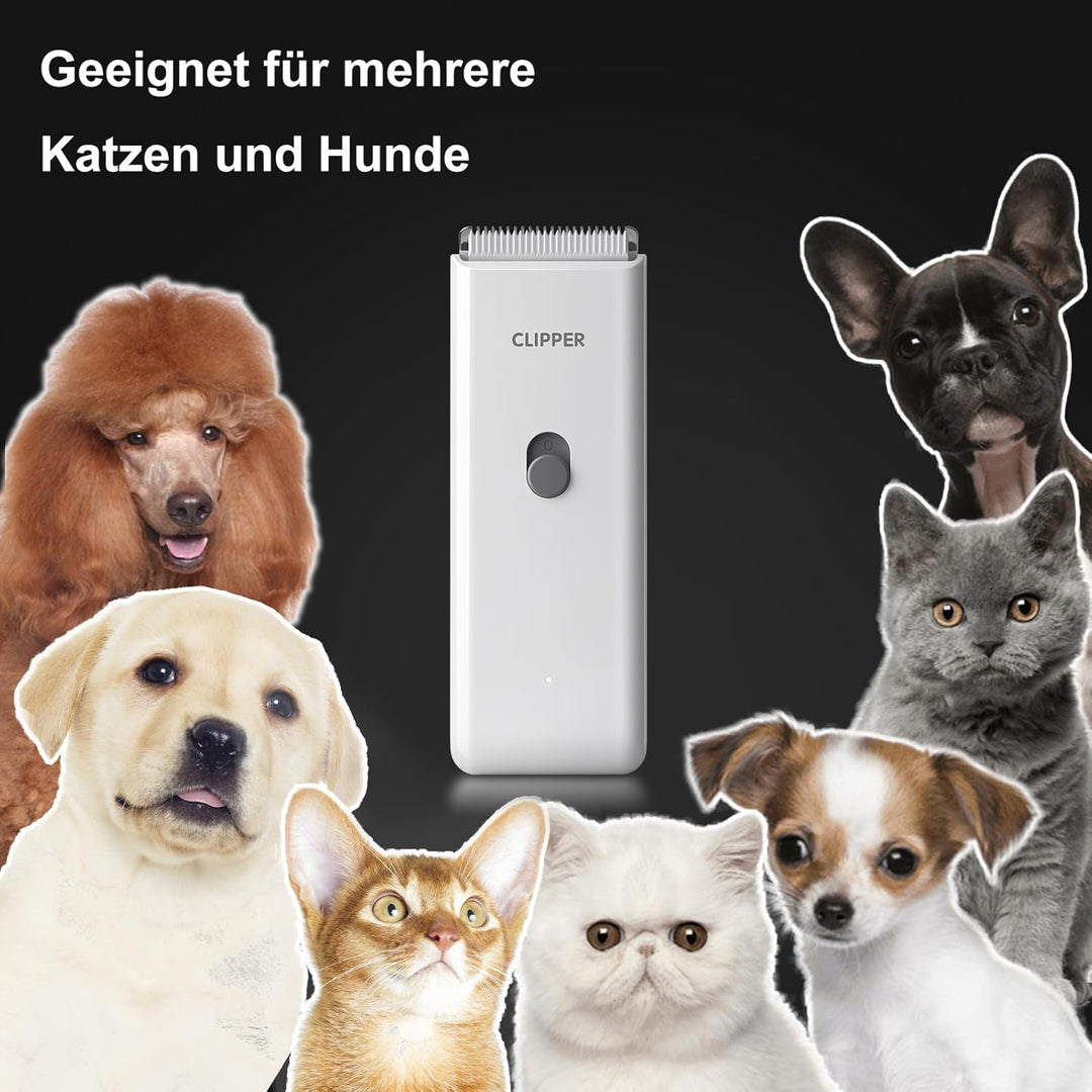 ENSSU Hundeschermaschine, kabelloses, wiederaufladbares Hundepflege-Set Katzenhaarschneidemaschine f