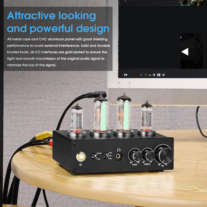 Garosa T9 Tube Phono Preamp MM MC Turntable Vorverstärker für Player -Telefon Tablet PC MP3 (EU -Ste