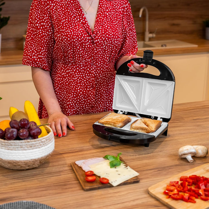 TEESA Sandwichmaker TSA3222 mit Keramikplatten silber/schwarz