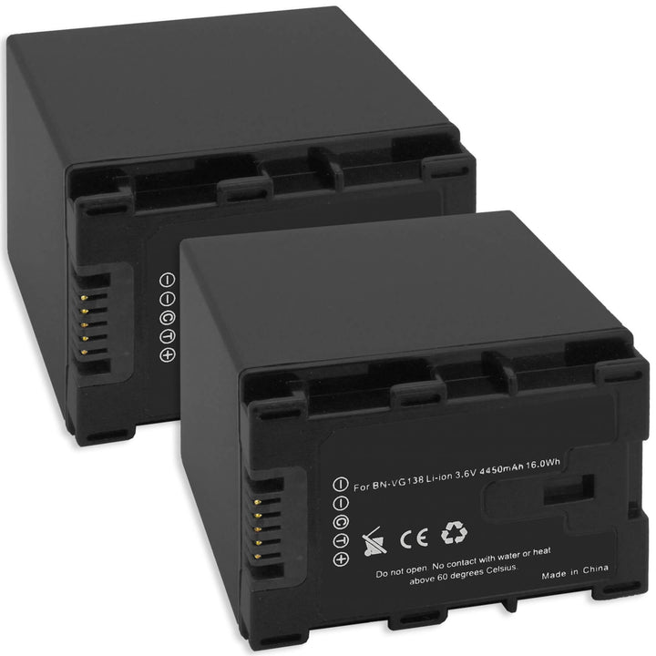2X Akku BN-VG138 für JVC GZ-E... / -EX... / -HM... / -MS... / GX1... - Siehe Liste!