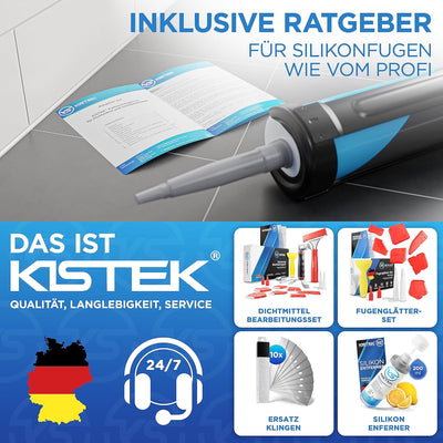 KISTEK® Profi Kartuschenpresse (150-310ml) mit starker 24:1 Übersetzung [inkl. Ratgeber] - Hochwerti