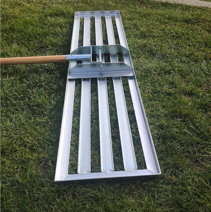 SattesGrün Profi XXL 100cm Rasenrakel Rakel zum Sanden Abziehen Levelingrake Flächenebner Leveler La