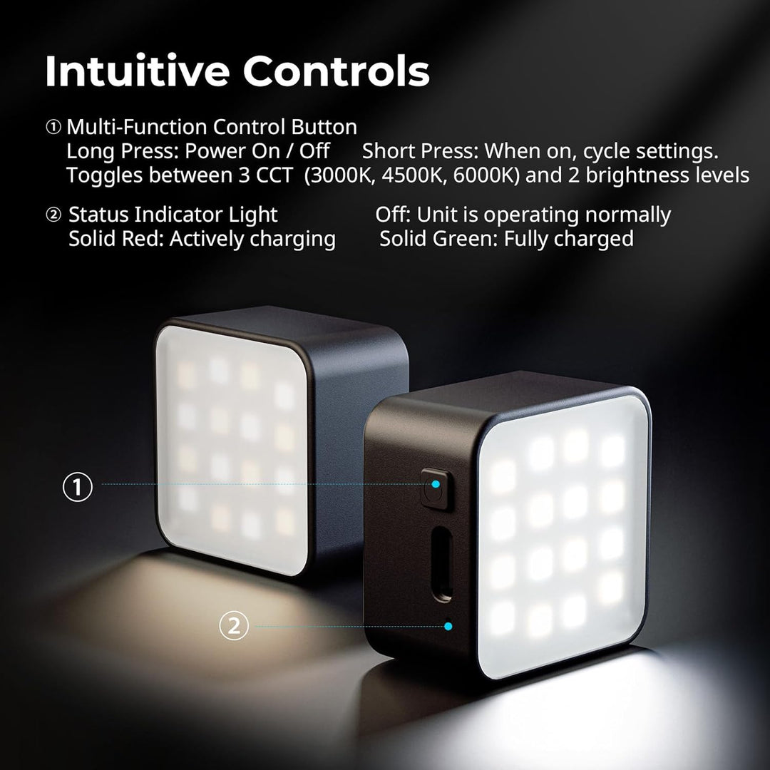 SMALLRIG Magnetische Mini-LED-Videoleuchte für Action-Kameras