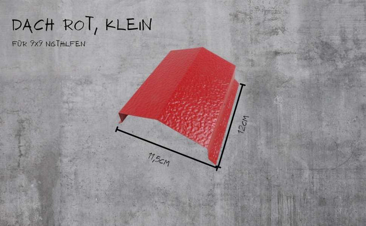Wildbienenhoteldach Alu Rot