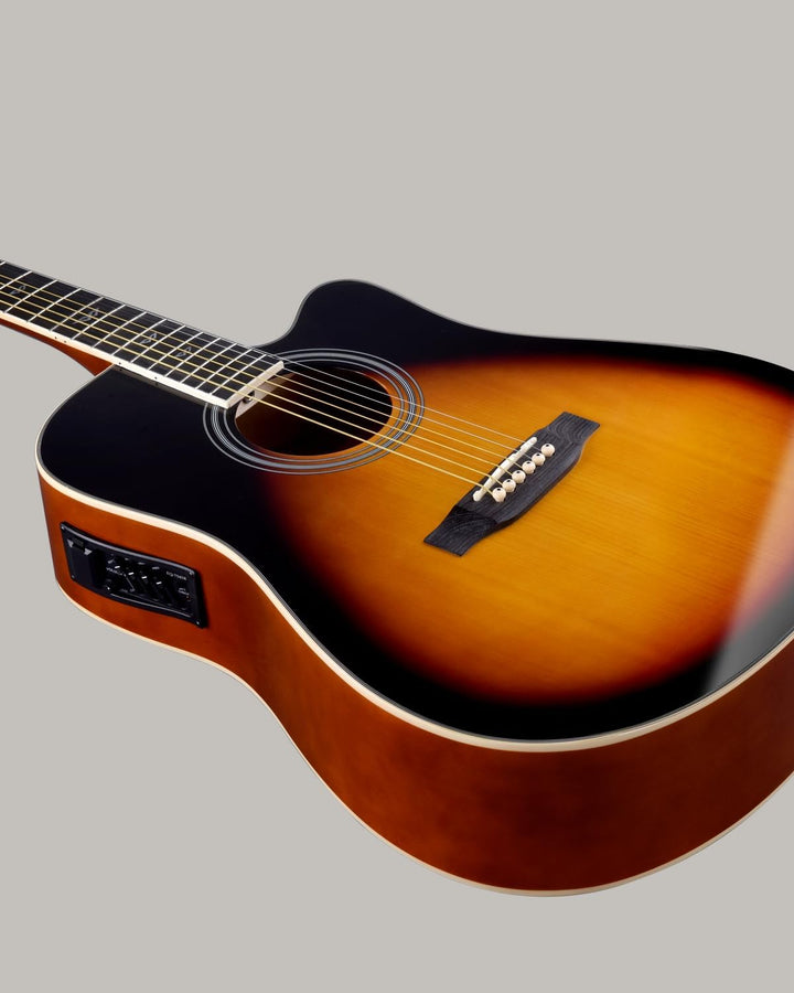 Winzz 4/4 Elektro-Akustische Gitarre, Westerngitarre Set Erwachsene Anfänger, Akustikgitarre 41 Zoll