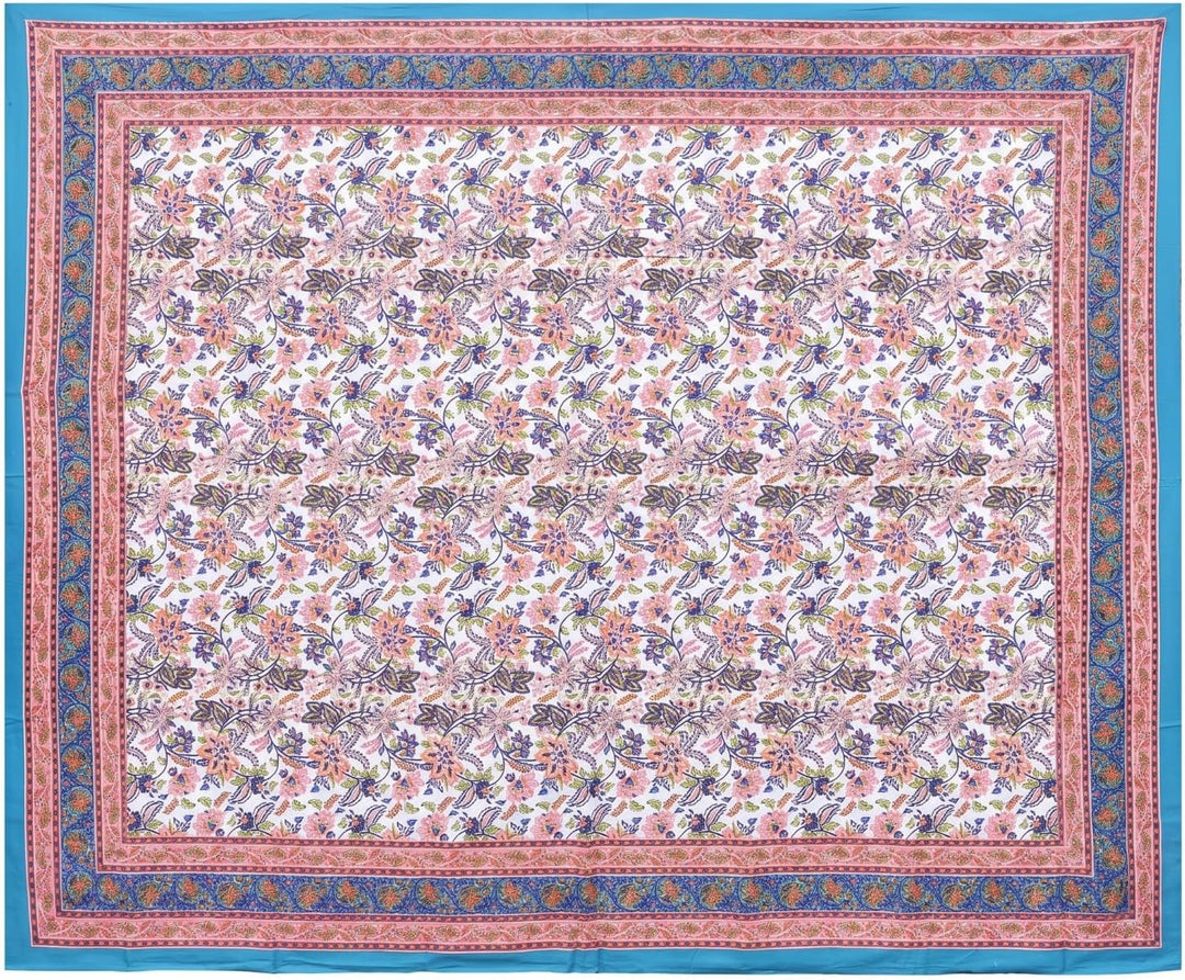 GURU SHOP Blockdruck Tagesdecke, Bett &amp; Sofaüberwurf, Handgearbeiteter Wandbehang, Wandtuch - Design