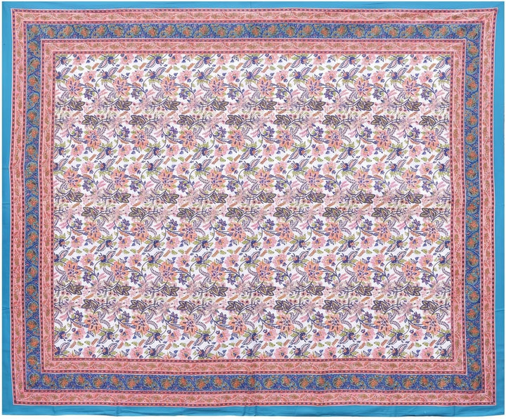 GURU SHOP Blockdruck Tagesdecke, Bett &amp; Sofaüberwurf, Handgearbeiteter Wandbehang, Wandtuch - Design
