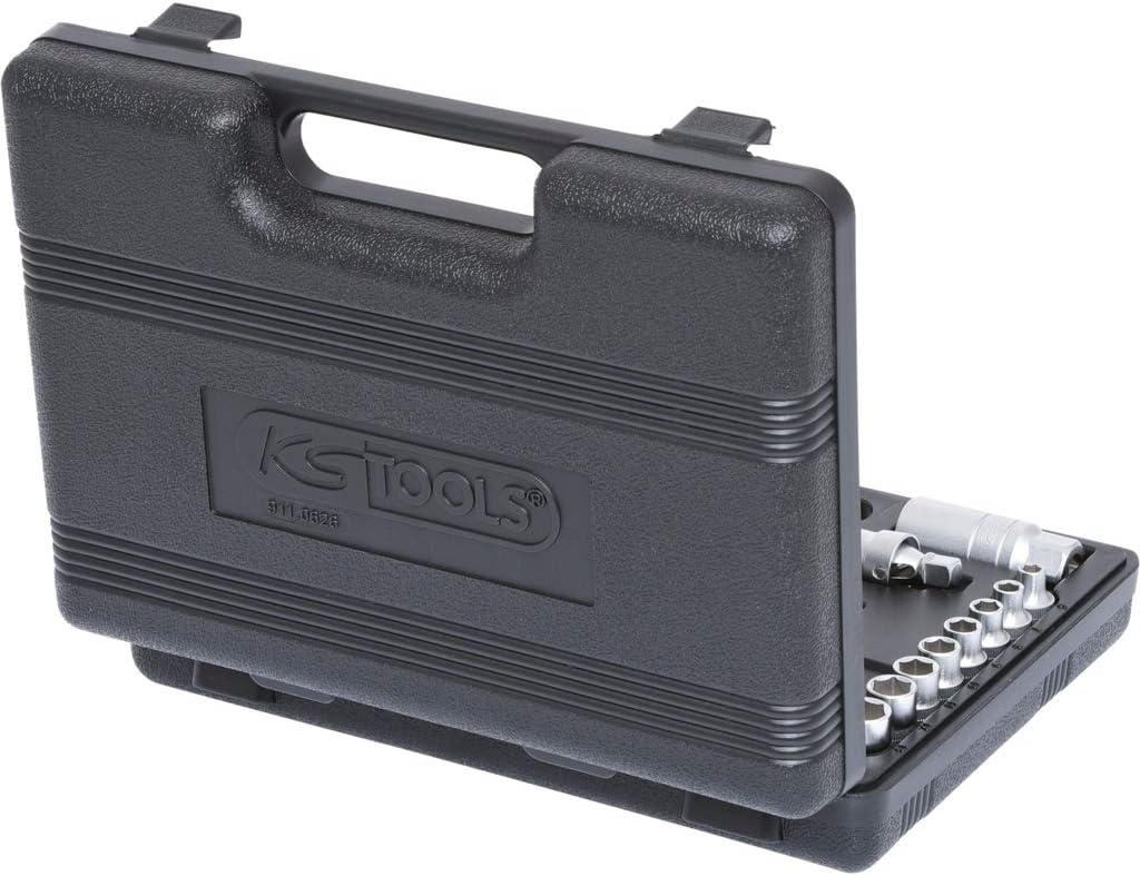 KS Tools 911.0626 3/8 Zoll Steckschlüssel-Satz | inklusive Umschaltknarre, 45-Zahn | matt satiniert